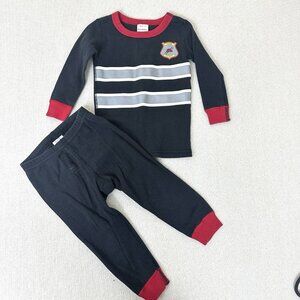 Hanna Andersson Fireman 2T Pajama Shirt & Pants Outfit Toddler Boy
